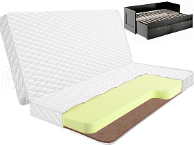 Складной матрас Lonax Roll Cocos Mini Eco 2 для раздвижной кровати. Рисунок чехла и стежки может отличаться в зависимости от партии ткани.