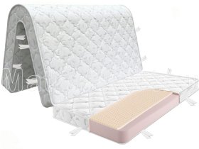 Складной матрас аккордеон Lonax ППУ Latex 4_6 ХБ чехол. Рисунок чехла и стежки может отличаться в зависимости от партии ткани.