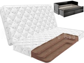 Складной матрас Lonax Cocos 9 для раздвижной кровати. Рисунок чехла и стежки может отличаться в зависимости от партии ткани.